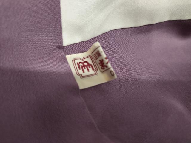平和屋着物●上質な色無地　紋意匠　京紫色　まるやま扱い　正絹　逸品　AABM5521cs