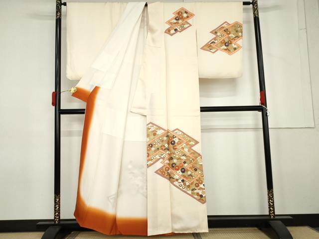 平和屋着物●訪問着　駒刺繍　松竹梅文　金彩　正絹　逸品　AABM5523cs