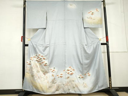 平和屋着物●訪問着　浜松風景文　暈し染め　金彩　正絹　逸品　AABM5524cs