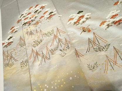 平和屋着物●訪問着　浜松風景文　暈し染め　金彩　正絹　逸品　AABM5524cs