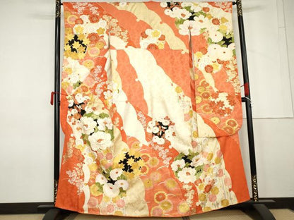 平和屋着物●豪華振袖　雪輪花丸文　金彩　正絹　逸品　AABM5525cs