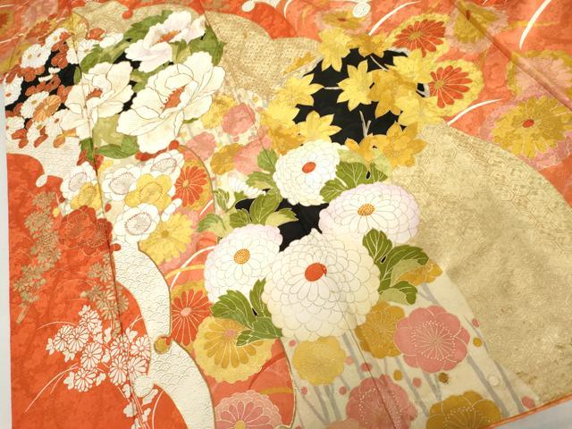 平和屋着物●豪華振袖　雪輪花丸文　金彩　正絹　逸品　AABM5525cs