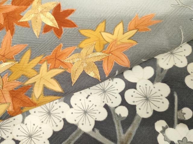 平和屋着物●豪華色留袖　駒刺繍　枝花文　暈し染め　正絹　逸品　AABM5526cs