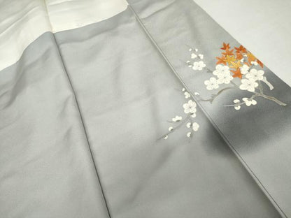平和屋着物●豪華色留袖　駒刺繍　枝花文　暈し染め　正絹　逸品　AABM5526cs
