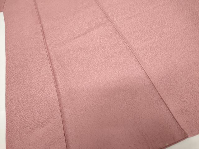平和屋着物●上質な色無地　紋意匠　紅梅色　正絹　逸品　AABM5530cs