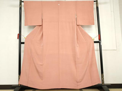 平和屋着物●上質な色無地　薄紅色　正絹　逸品　AABM5542cs