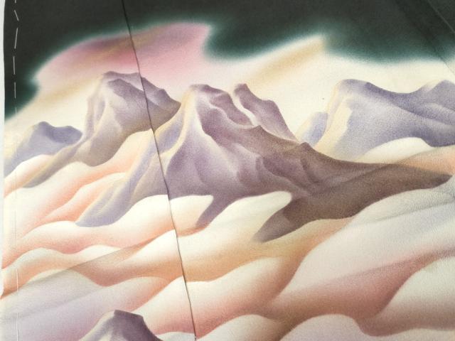 平和屋着物●豪華黒留袖　作家物　樹林シルエット　暈し染め　金彩　仮絵羽　正絹　逸品　未使用　AABM5545cs