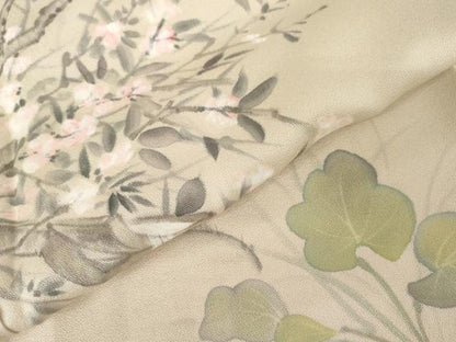 平和屋着物●訪問着　手描き　カラー　枝花文　正絹　逸品　AABM5548cs