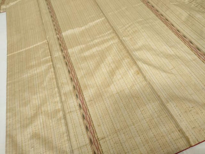 平和屋着物●上質な紬　縞　正絹　逸品　AABM5550cs