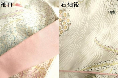 平和屋着物●上質な小紋　花丸文　金彩　正絹　逸品　AABM5551cs