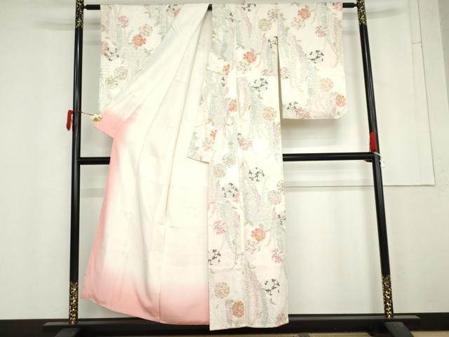 平和屋着物●上質な小紋　花丸文　金彩　正絹　逸品　AABM5551cs