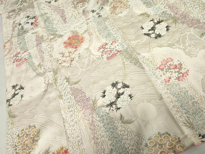 平和屋着物●上質な小紋　花丸文　金彩　正絹　逸品　AABM5551cs