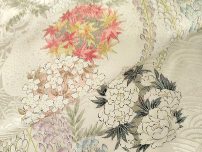 平和屋着物●上質な小紋　花丸文　金彩　正絹　逸品　AABM5551cs