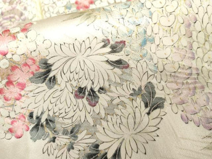 平和屋着物●上質な小紋　花丸文　金彩　正絹　逸品　AABM5551cs