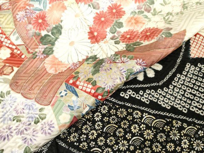 平和屋着物●豪華振袖　絞り　束ね熨斗花文　金銀彩　正絹　逸品　AABM5555cs