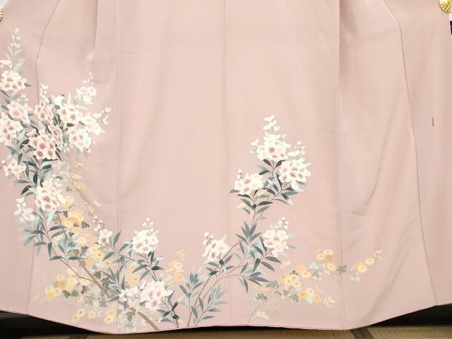 平和屋着物●訪問着　友禅　作家物　枝花文　正絹　逸品　AABM5564cs