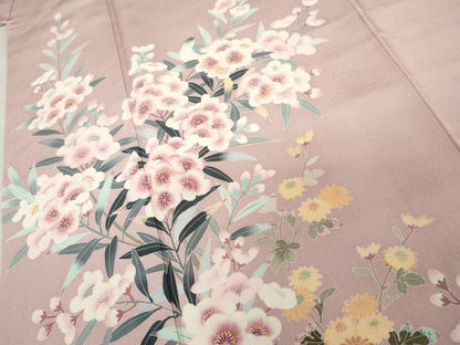 平和屋着物●訪問着　友禅　作家物　枝花文　正絹　逸品　AABM5564cs