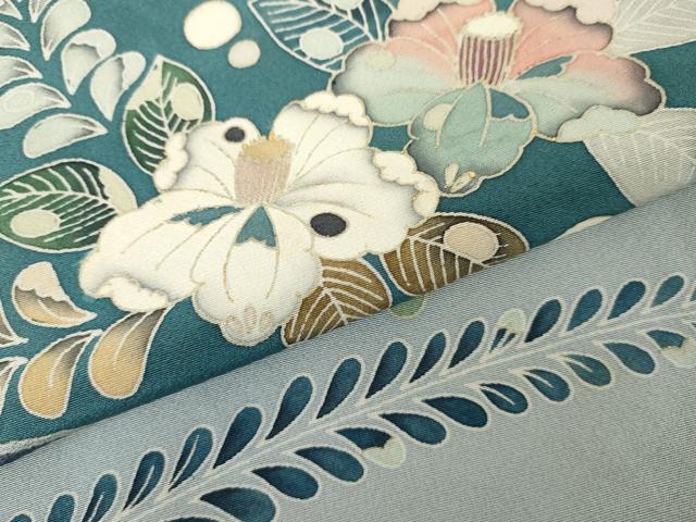 平和屋着物●訪問着　辻が花　花蝶文　暈し染め　金彩　正絹　逸品　AABM5568cs