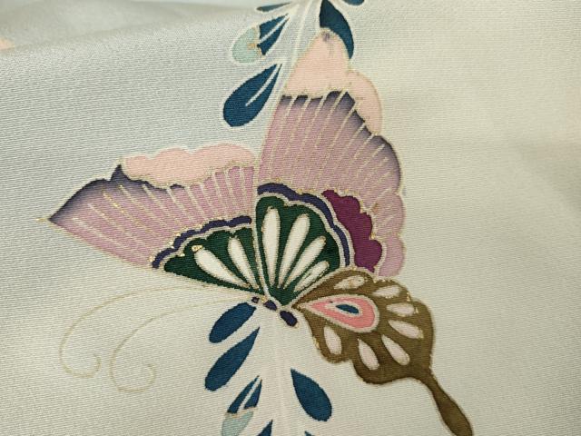 平和屋着物●訪問着　辻が花　花蝶文　暈し染め　金彩　正絹　逸品　AABM5568cs