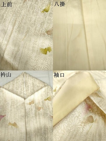 平和屋着物●上質な小紋　手描き　舞蝶文　正絹　逸品　AABM5569cs