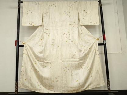 平和屋着物●上質な小紋　手描き　舞蝶文　正絹　逸品　AABM5569cs