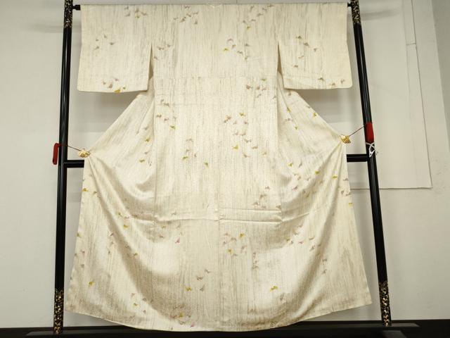 平和屋着物●上質な小紋　手描き　舞蝶文　正絹　逸品　AABM5569cs