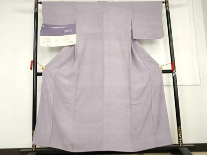 平和屋着物●六谷泰英　安田貞男　江戸小紋　角通し　浜ちりめん　反端付き　正絹　逸品　AABM5574cs