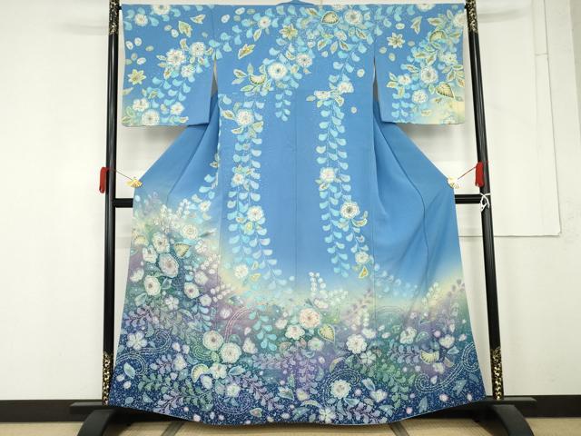 平和屋着物●訪問着　辻が花　絞り　暈し染め　正絹　逸品　AABM5575cs