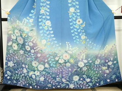 平和屋着物●訪問着　辻が花　絞り　暈し染め　正絹　逸品　AABM5575cs
