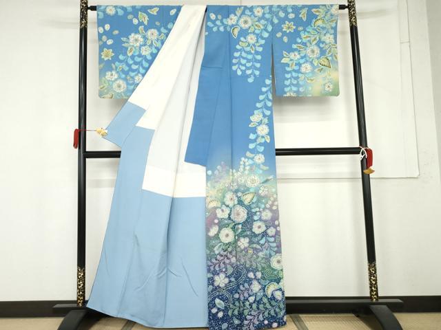 平和屋着物●訪問着　辻が花　絞り　暈し染め　正絹　逸品　AABM5575cs