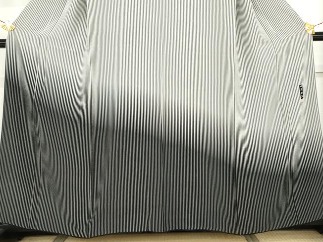 平和屋着物●伝統工芸士　田島輝久　訪問着　変わり縞　正絹　逸品　AABM5576cs