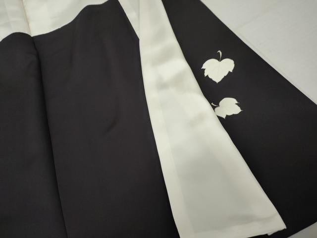 平和屋着物●訪問着　駒刺繍　葡萄蔦の葉文　金彩　正絹　逸品　AABM5580cs