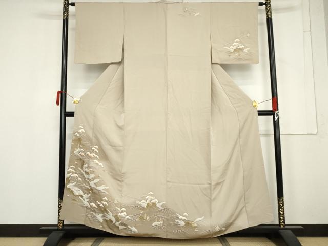 平和屋着物●訪問着　立波松文　暈し染め　金彩　正絹　逸品　AABM5587cs