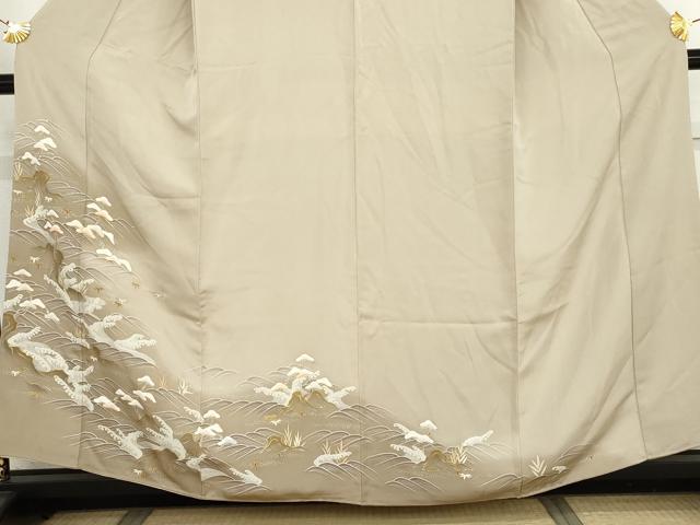平和屋着物●訪問着　立波松文　暈し染め　金彩　正絹　逸品　AABM5587cs