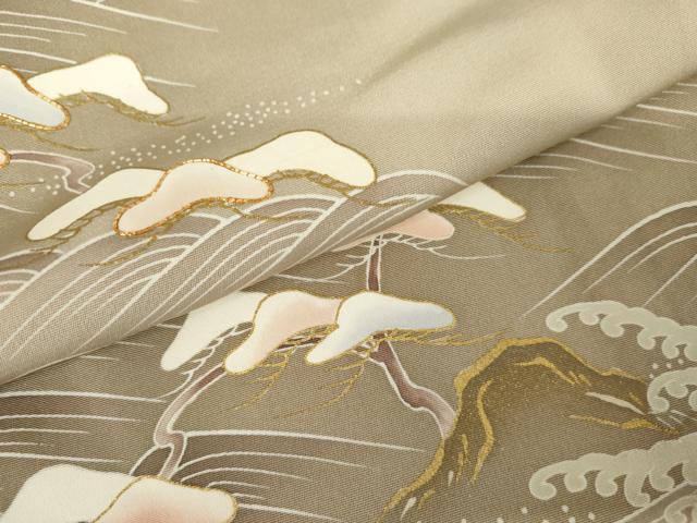 平和屋着物●訪問着　立波松文　暈し染め　金彩　正絹　逸品　AABM5587cs