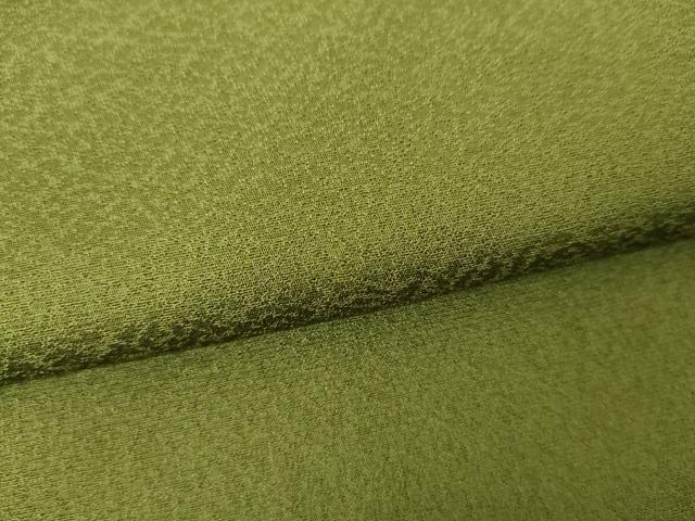 平和屋着物●上質な色無地　霞地紋　草色　ロング丈　正絹　逸品　未使用　AABM5588cs