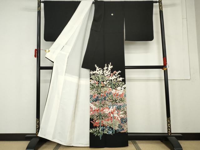 平和屋着物●本加賀友禅作家　成竹登茂男　黒留袖　松竹梅文　正絹　逸品　AABM5590cs