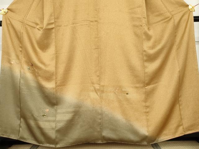平和屋着物●訪問着　刺繍　吹き寄せ文　暈し染め　金糸　金彩　正絹　逸品　未使用　AABM5592cs