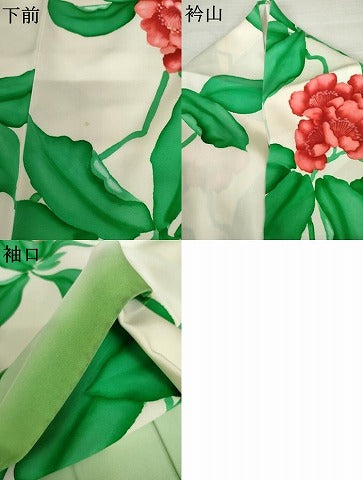 平和屋着物●上質な小紋　ろうけつ染　枝花文　金彩　正絹　逸品　AABM5594cs