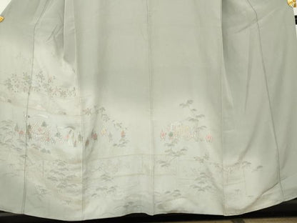 平和屋着物●中国三大刺繍　汕頭刺繍　スワトウ刺繍　総刺繍　訪問着　大名行列　暈し染め　金糸　正絹　逸品　AABM5597cs