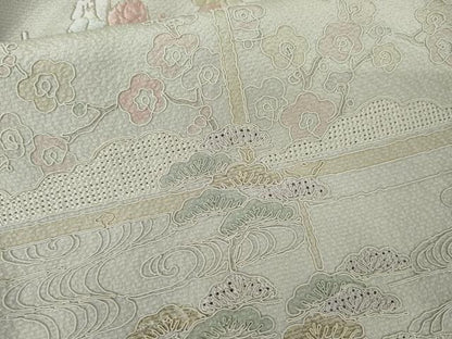 平和屋着物●中国三大刺繍　汕頭刺繍　スワトウ刺繍　総刺繍　訪問着　大名行列　暈し染め　金糸　正絹　逸品　AABM5597cs