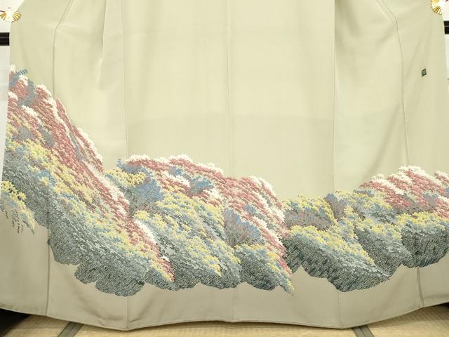 平和屋着物●本加賀友禅作家　杉浦伸　色留袖　樹林文　正絹　逸品　AABM5598cs