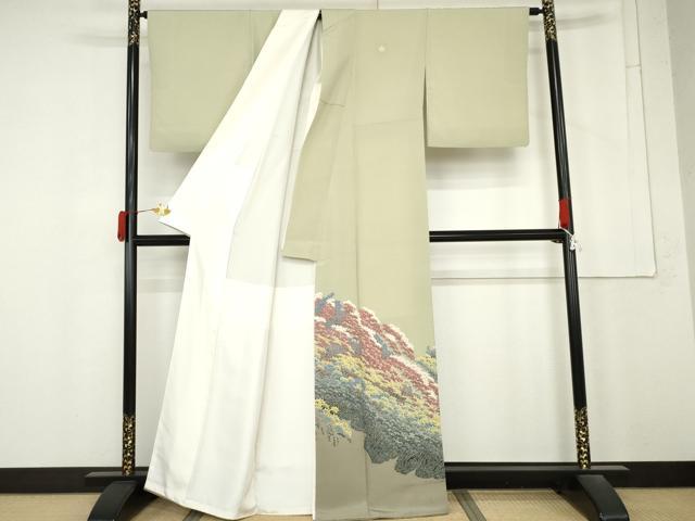 平和屋着物●本加賀友禅作家　杉浦伸　色留袖　樹林文　正絹　逸品　AABM5598cs