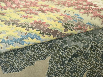 平和屋着物●本加賀友禅作家　杉浦伸　色留袖　樹林文　正絹　逸品　AABM5598cs