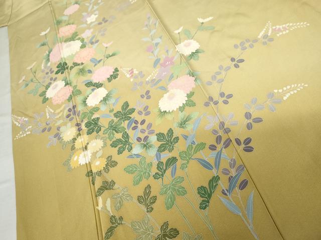 平和屋着物●訪問着　友禅　作家物　枝花文　暈し染め　正絹　逸品　AABM5599cs