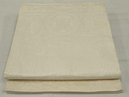 平和屋着物◎全通柄袋帯　ふくれ織　花鳥文絵皿文　正絹　逸品　AABM5608ou