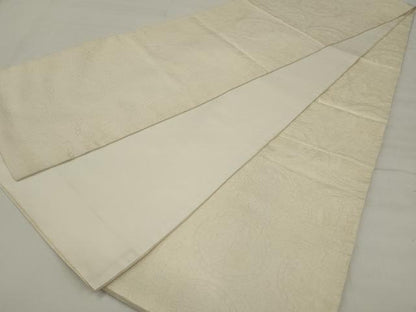 平和屋着物◎全通柄袋帯　ふくれ織　花鳥文絵皿文　正絹　逸品　AABM5608ou
