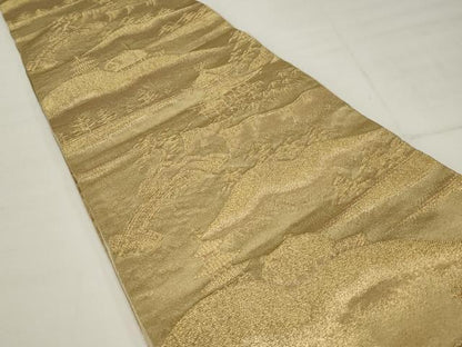 平和屋着物◎六通柄京袋帯　風景文　金糸　正絹　逸品　AABM5618ou