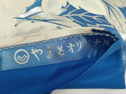平和屋着物◎六通柄袋帯　唐織　草花文　金銀糸　やまとオリジナル　正絹　逸品　AABM5631ou
