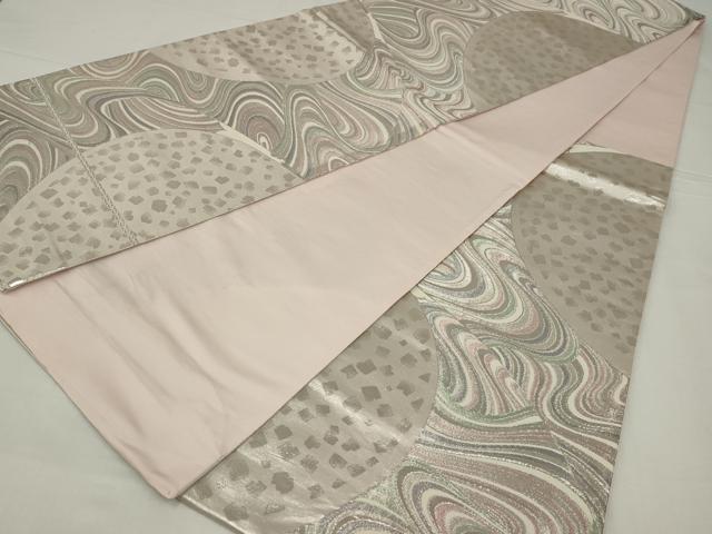平和屋着物◎六通柄袋帯　流水文　銀糸　正絹　逸品　AABM5640ou